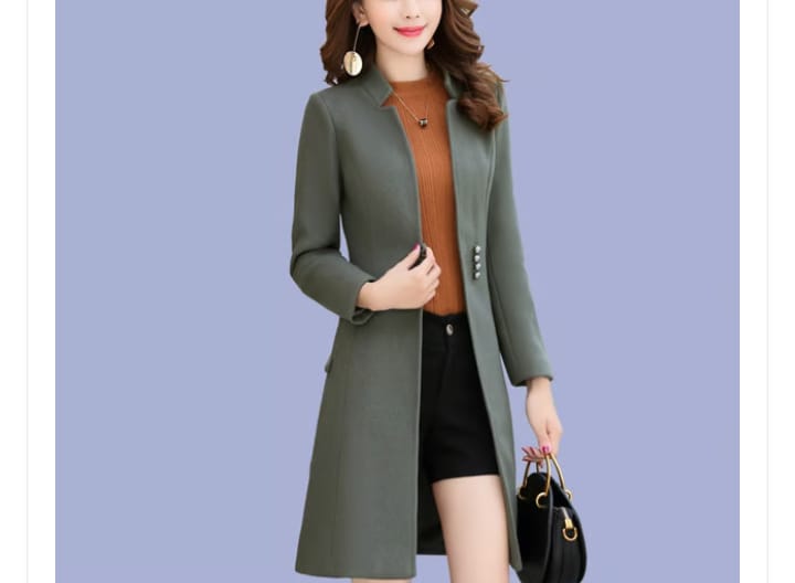 LONG BUTTON FROCK STYLE LONG COAT