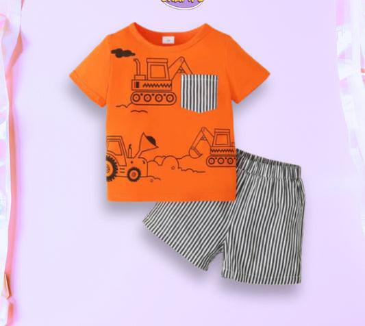 Orange machines Short Sleeve Kids Wear