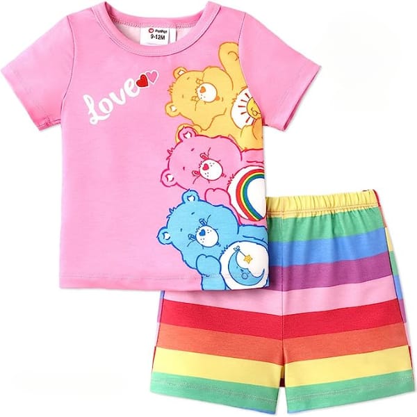 Love Bear Rainbow Kids Short Set