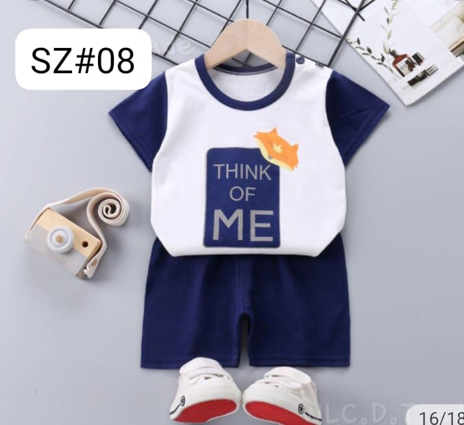 Navy Blue Think Of Me Kids Short Set