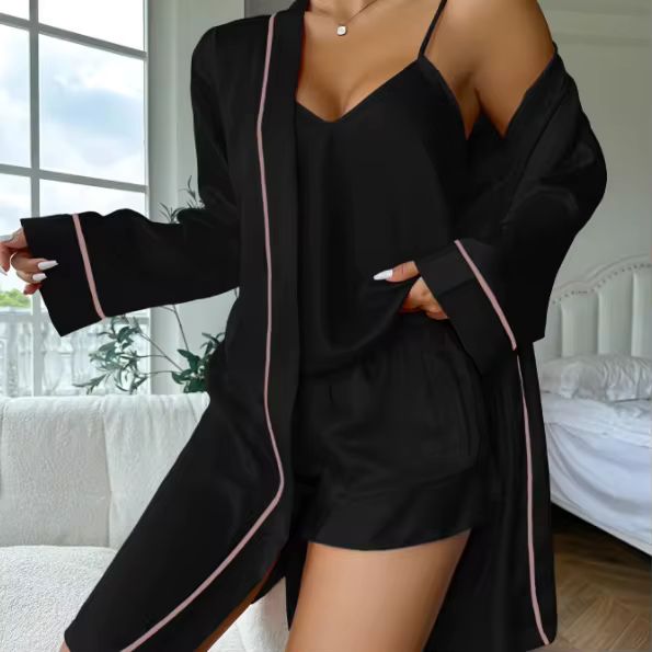 3 pcs nighty set short+cami+gown